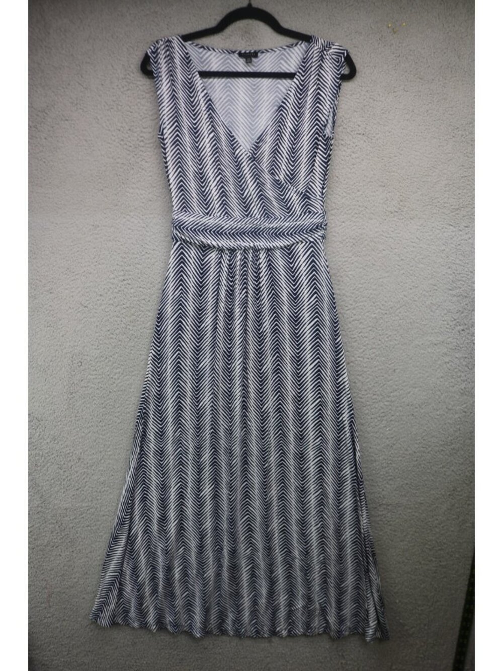 Talbots Blue & White Babydoll Maxi Dress-XS-Beachy-Coastal-Nautical-Soft